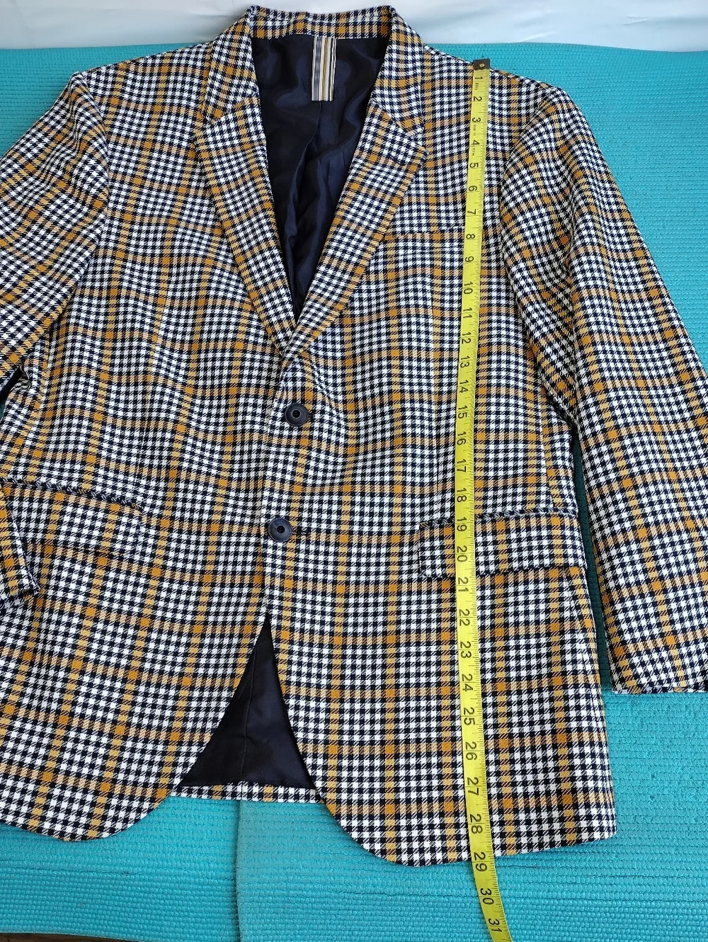 Zara Man Lined Blazer Jacket Two Front Buttons Multicolor Men's Size 42